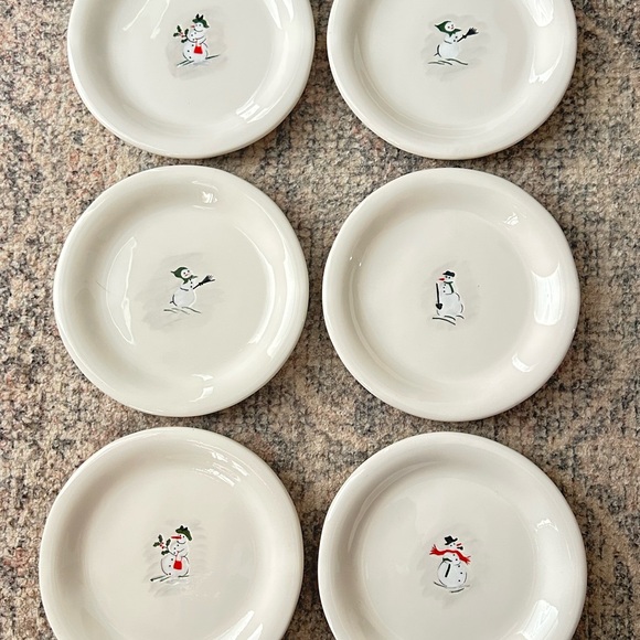 Williams Sonoma Snowman Dessert Plates - Picture 2 of 5